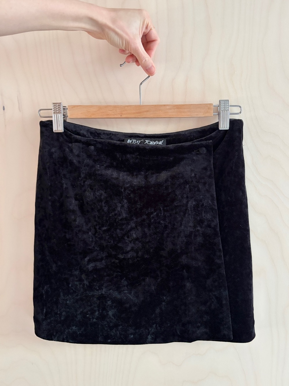 Betsey Johnson 90’s Velvet Mini Wrap Skirt Size Small